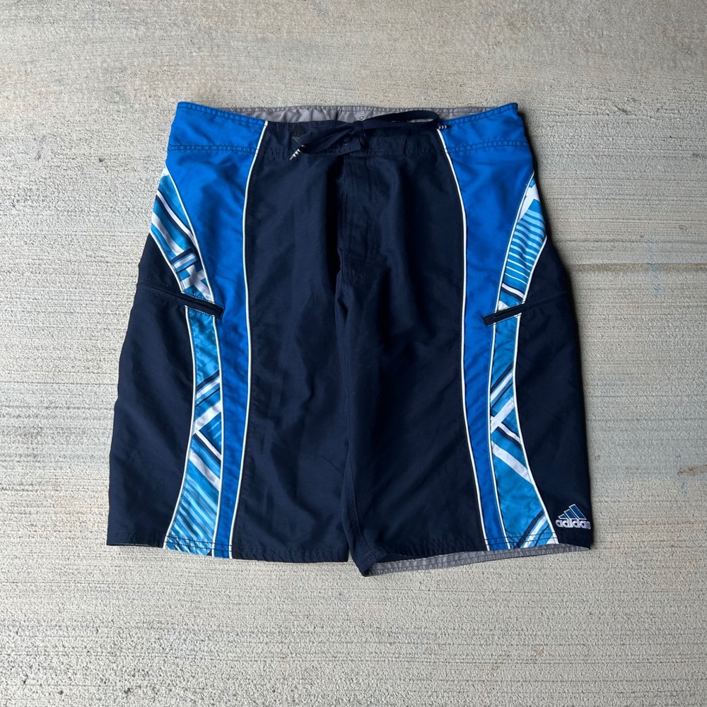 Vintage 2000s Adidas Mens Graphic Board Shorts Swim Trunks
